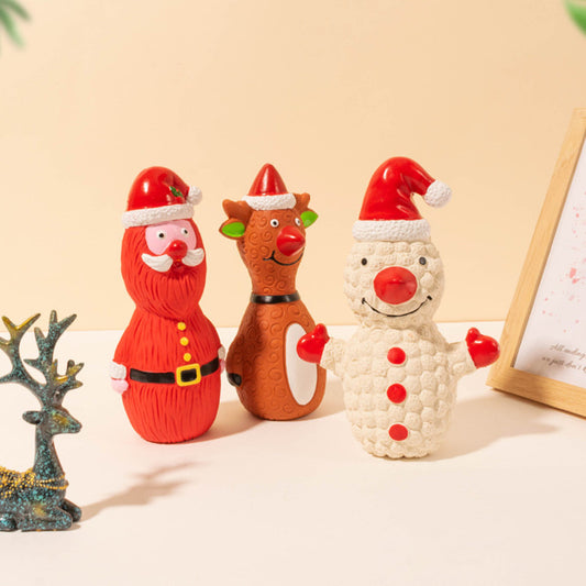 Christmas Pet Toy Set – Santa, Reindeer & Snowman