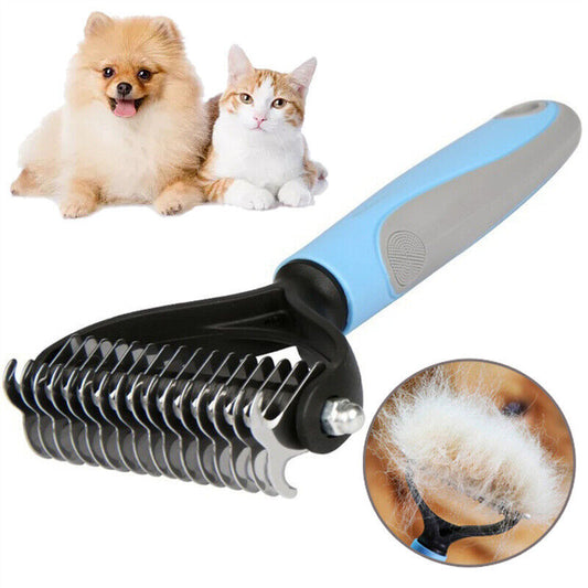 Double-Sided Grooming Brush & Deshedding Tool