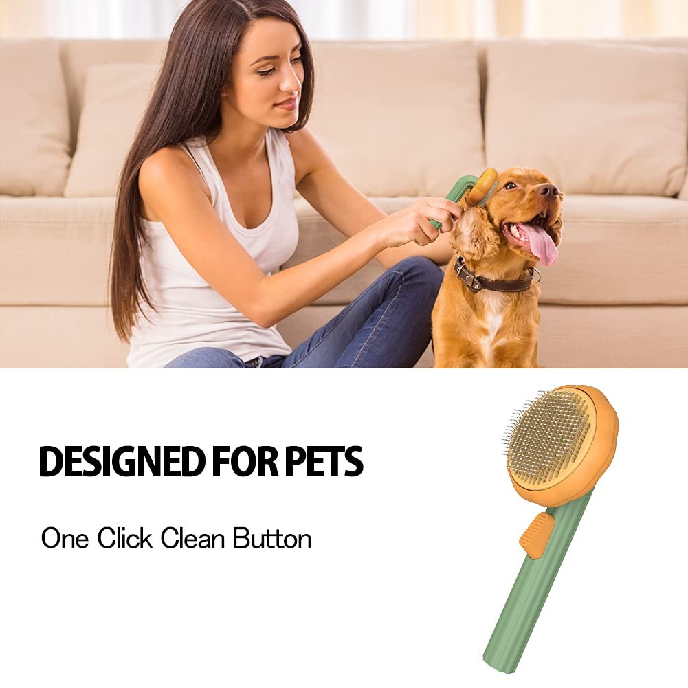 Pet Pumpkin Self-Cleaning Grooming Brush