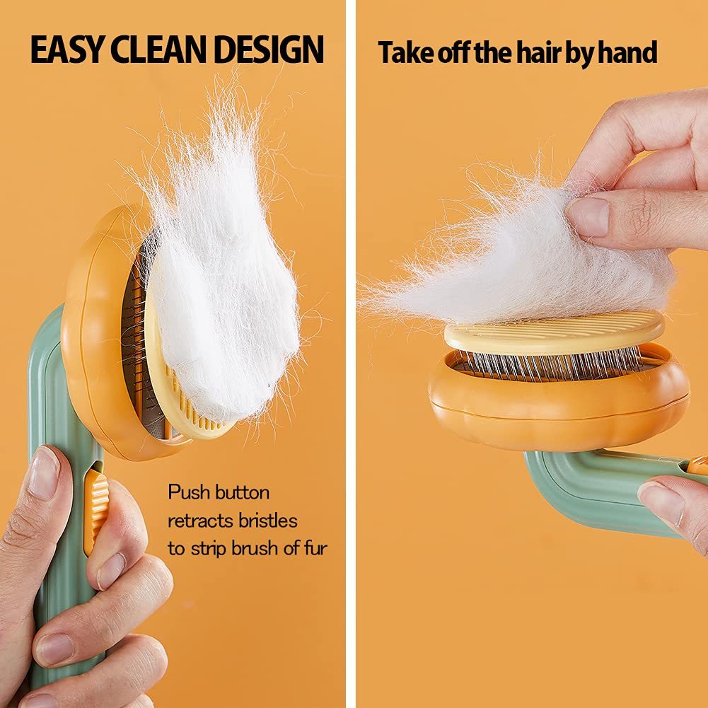 Pet Pumpkin Self-Cleaning Grooming Brush