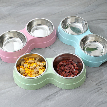 Double Pet Bowls – Food & Water Feeder