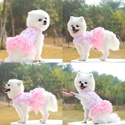 Chic Peach Blossom Dog Dress