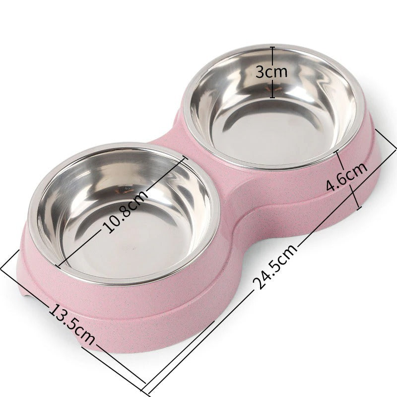 Double Pet Bowls – Food & Water Feeder