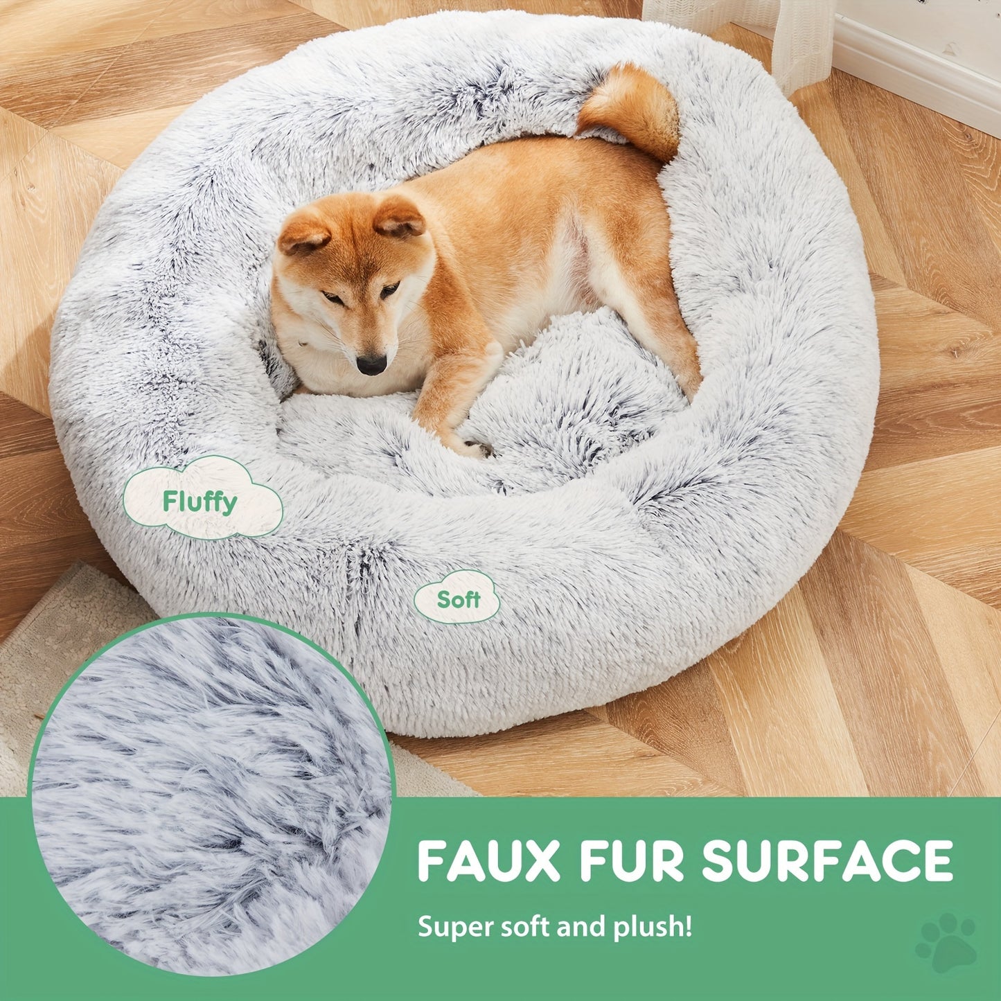 Fluffy Plush Calming Pet Bed