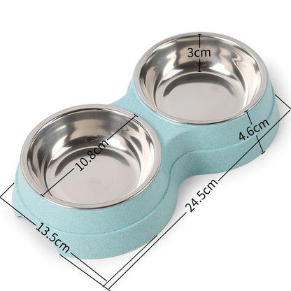 Double Pet Bowls – Food & Water Feeder