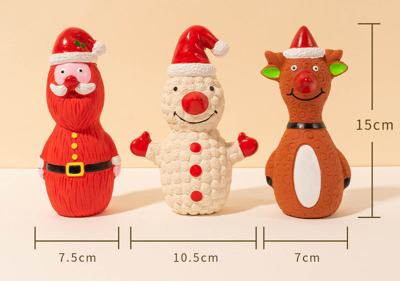 Christmas Pet Toy Set – Santa, Reindeer & Snowman