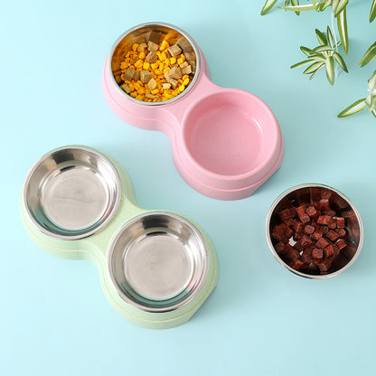 Double Pet Bowls – Food & Water Feeder