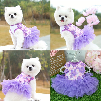 Chic Peach Blossom Dog Dress